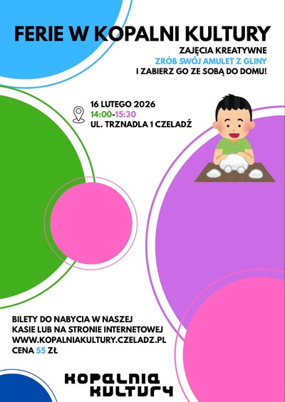 Plakat wydarzenia: Zrób swój amulet z gliny  Ferie